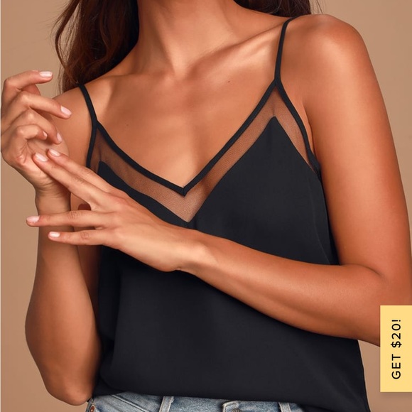 Lulu’s Sweet Fling Black Mesh Tank Top - Picture 2 of 9
